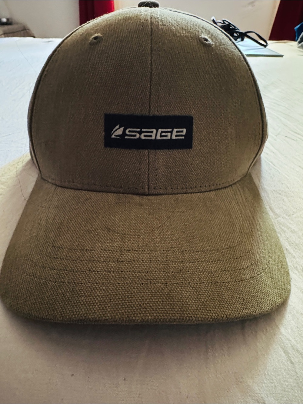 Sage Olive Green Baseball Cap with Logo Patch